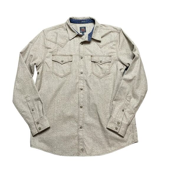 Moonshine Spirit Tan Button Down Western Shirt Size Medium - Picture 1 of 5